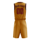 Custom Yellow Copper Rose Basketball Set