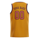 Custom Yellow & Copper Rose Colors Design Sports Basketball Jersey