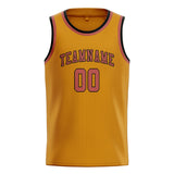 Custom Yellow & Copper Rose Colors Design Sports Basketball Jersey