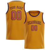 Custom Yellow & Copper Rose Colors Design Sports Basketball Jersey