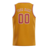 Custom Yellow & Copper Rose Colors Design Sports Basketball Jersey