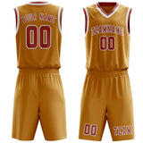 Custom Yellow Copper Rose Basketball Set