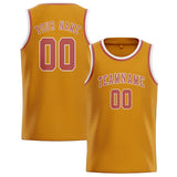 Custom Yellow & Copper Rose Colors Design Sports Basketball Jersey