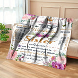 Blanket for Sister Gifts - Thank you for being such a good wonderful Sister wherever you are - From Family, Birthday, Christmas, Everyday Encouragement, Inspirational