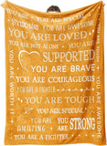 Gifts for Son Blanket, “You Are Loved, Supported, Brave, Courageous, Strong”, From Mom Dad, Birthday, Christmas, Encouragement, Inspirational