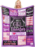 Blanket for Daughter Gifts, “Just a Girl Who Loves Theater”, From Mom Dad, Birthday Christmas Graduation, Inspirational Motivational