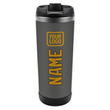 Custom Dark Grey Yellow Stainless Steel Water Cup