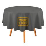 Custom Dark Grey Yellow Round Table Cloth