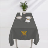 Custom Dark Grey Brown Square Table Cloth
