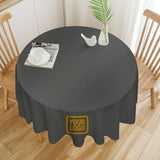 Custom Dark Grey Yellow Round Table Cloth