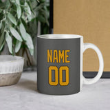 Custom Dark Grey Yellow Mug