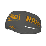 Custom Dark Grey Yellow Sports headband