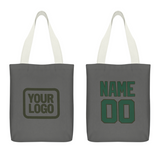 Custom Dark Grey Green Canvas Tote Bag