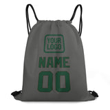 Custom Dark Grey Green Drawstring Bag