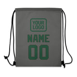 Custom Dark Grey Green Drawstring Bag