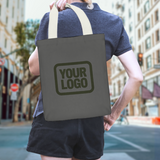 Custom Dark Grey Green Canvas Tote Bag