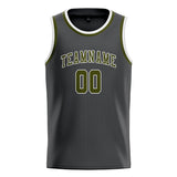 Custom Dark Grey & Olive Colors Design Sports Basketball Jersey