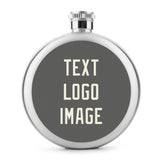 Custom Dark Grey Cream Hip Flask
