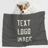 Custom Dark Grey Cream Pet Blanket