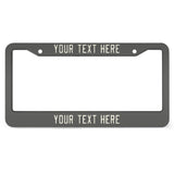 Custom Dark Grey Cream License Plate Frame