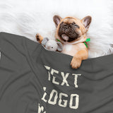 Custom Dark Grey Cream Pet Blanket