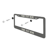 Custom Dark Grey Cream License Plate Frame