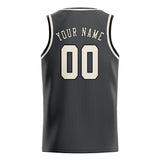 Custom Dark Grey & Cream Colors Design Sports Basketball Jersey