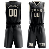 Custom Dark Grey Cream Basketball Set
