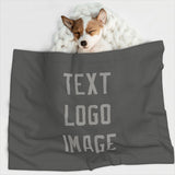 Custom Dark Grey Gray Pet Blanket