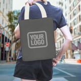 Custom Dark Grey Dark Grey Canvas Tote Bag