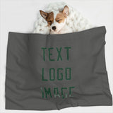 Custom Dark Grey Green Pet Blanket