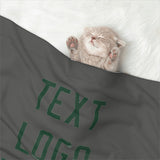 Custom Dark Grey Green Pet Blanket