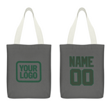 Custom Dark Grey Dark Green Canvas Tote Bag