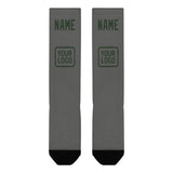 Custom Dark Grey Dark Green Knee-High Sock