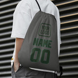 Custom Dark Grey Dark Green Drawstring Bag