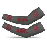 Custom Dark Grey Red Arm Sleeve