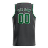 Custom Dark Grey & Green Colors Design Sports Basketball Jersey