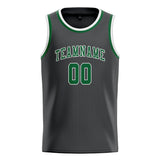 Custom Dark Grey & Green Colors Design Sports Basketball Jersey