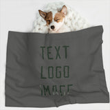 Custom Dark Grey Dark Green Pet Blanket