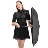 Custom Dark Grey Dark Green Automatic Umbrella