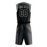 Custom Dark Grey Dark Green Basketball Set