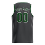 Custom Dark Grey & Dark Green Colors Design Sports Basketball Jersey