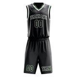 Custom Dark Grey Dark Green Basketball Set