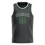 Custom Dark Grey & Dark Green Colors Design Sports Basketball Jersey
