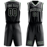 Custom Dark Grey Dark Green Basketball Set