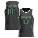 Custom Dark Grey & Dark Green Colors Design Sports Basketball Jersey