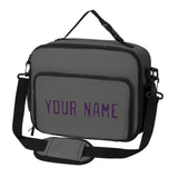 Custom Dark Grey Purple Lunch Bag
