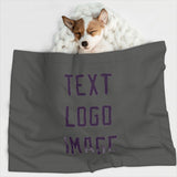 Custom Dark Grey Purple Pet Blanket