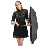 Custom Dark Grey Purple Automatic Umbrella