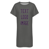 Custom Dark Grey Purple Nachthemd